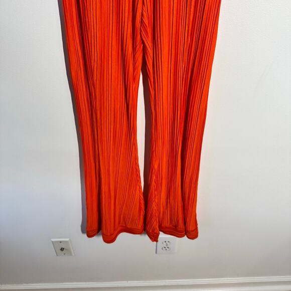 Free People Movement Pant Women S Orange Crinkle Pullon Flair Boho Athleisure - Picture 10 of 10